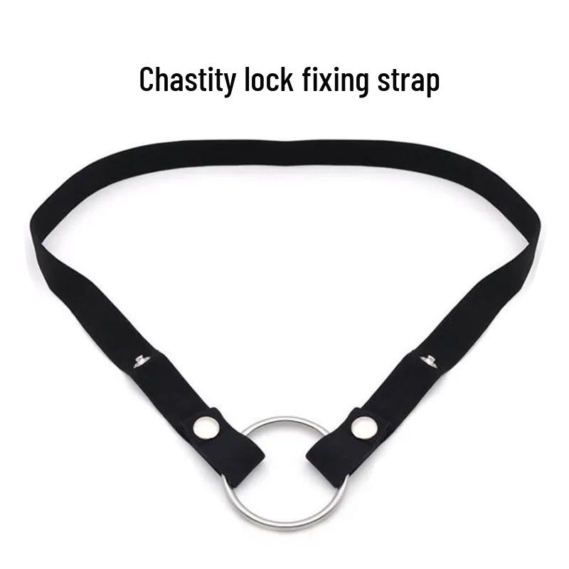 Elastic Adjustable Men's Chastity Strap with Three-Way Binding and Waist Belt