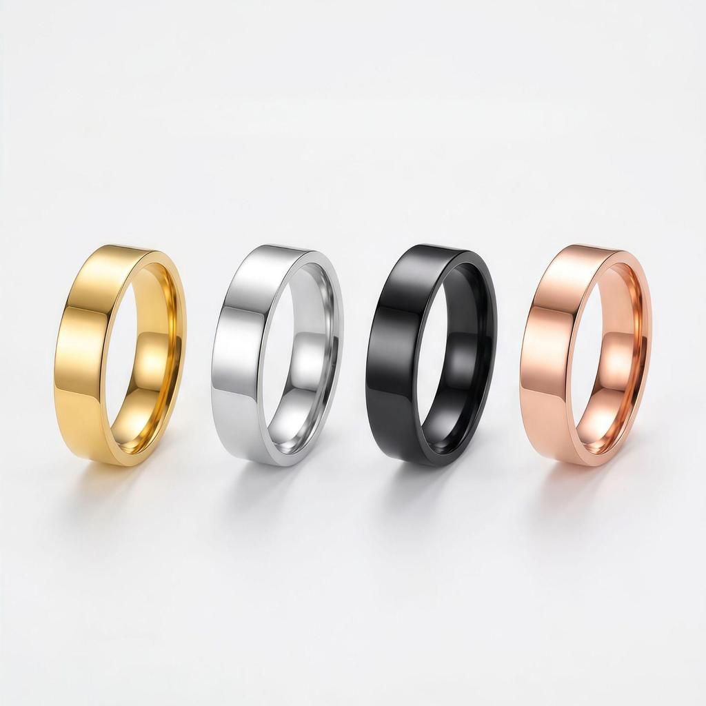 Ins Style Simple Plain Stainless Steel Fashion Ring for European and American Markets