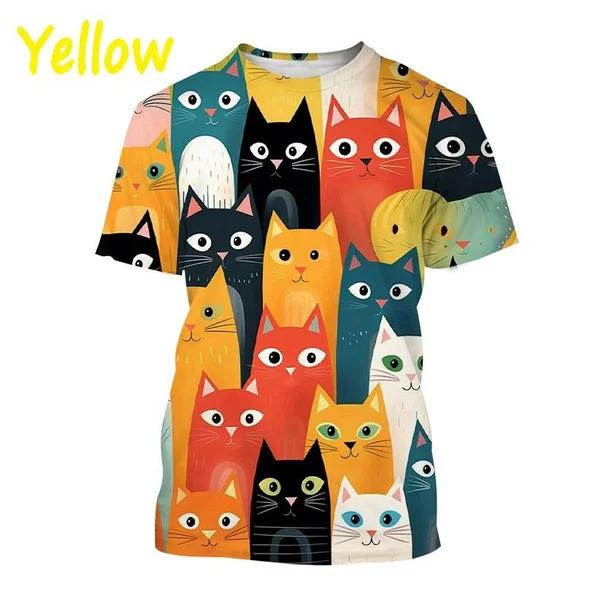 Funny Cute Cat 3D Printing T-shirt Arrivals Personality Fashion Cool Harajuku Style Street Men's and Women's Unisex T-shirts