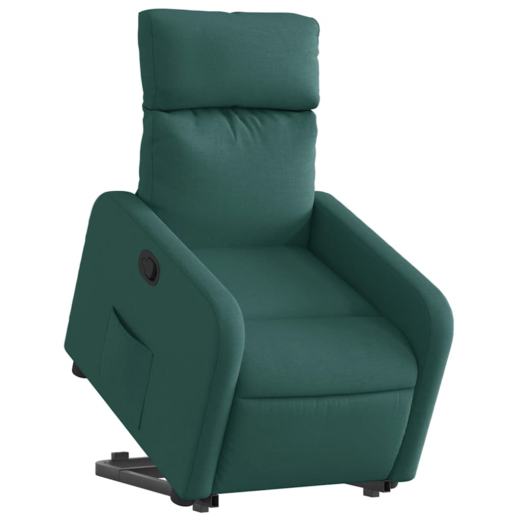 Recliner Chair with Lift Assist Dark Green Fabric