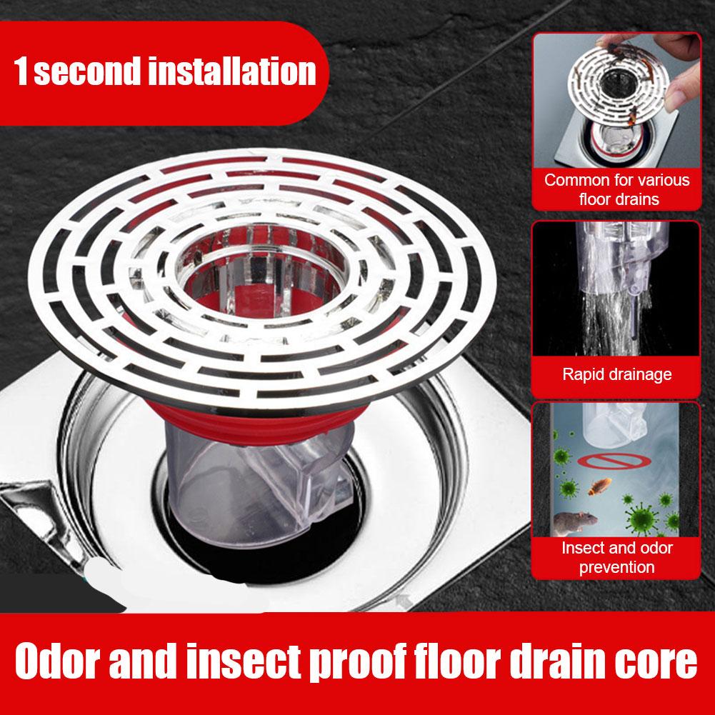 

Upgraded Floor Drain Core Shower Floor Strainer Cover Anti-odor No Sewer Drain Plug Toilet Toil O0U1