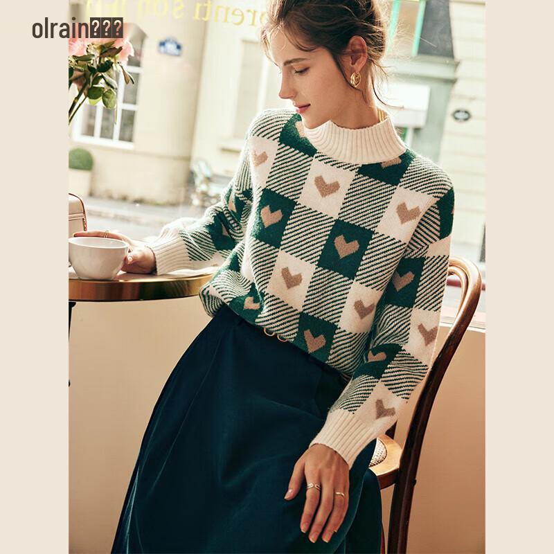 

Olrain Women s French Half-High Collar Knit Sweater XL