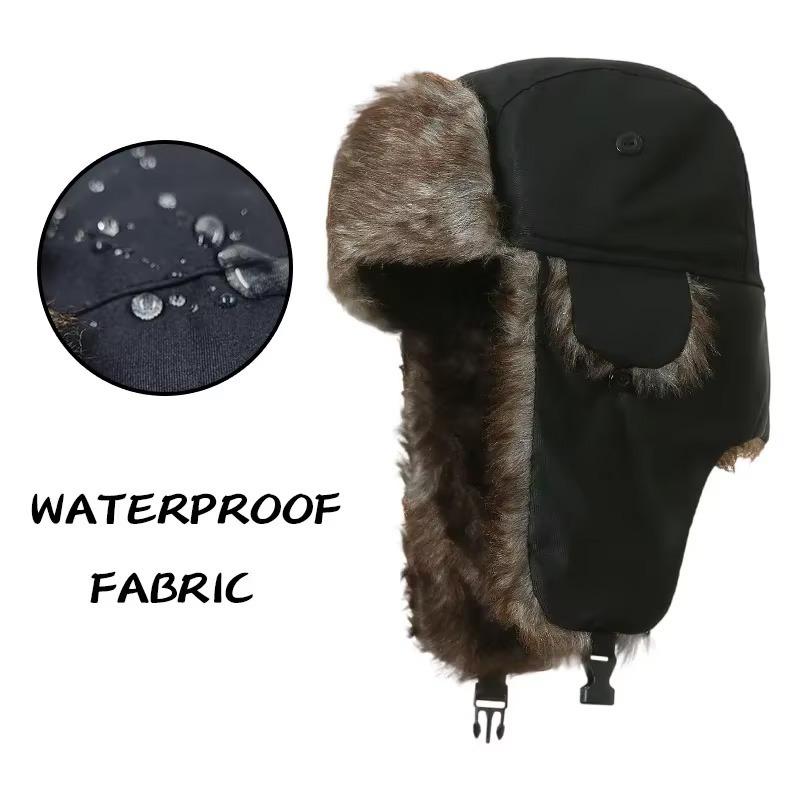 Winter Military Hat Mens Pilot Ushanka with Ear Protection Windproof Russian Style Aviator Cap Cold Weather Army Patrol