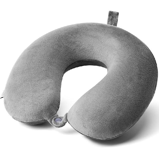 Travel Pillow - Memory Foam Neck Pillow Support PillowLuxury Compact Lightweight Quick Pack for CampingSleeping Rest Cushion Gray серый 4200₽