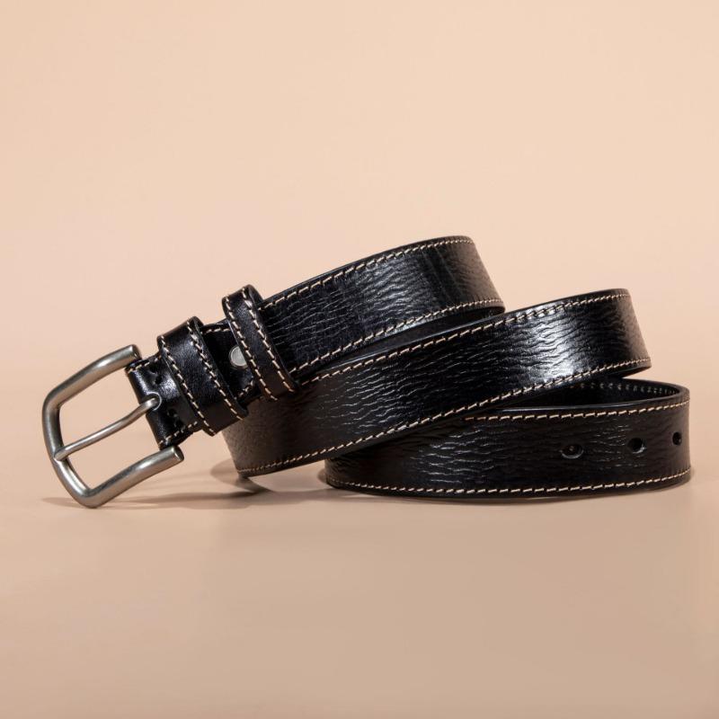 

Первый слой ретро мужской кожи дерева паста широкий поясной ремень первый слой коровьей кожи тело день пряжка ремень 110cm-130cm чёрный