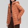 Women's 90% White Duck Down Simple Solid Color Hooded Detachable Lightweight Down Jacket