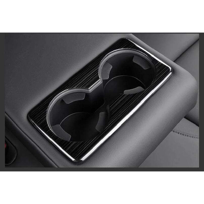 For Mazda 3 Axela Sedan BP   Stainless Steel Rear Seat Drink Cup Holder Chrome Trim Cover Bezel Surround Frame Styling