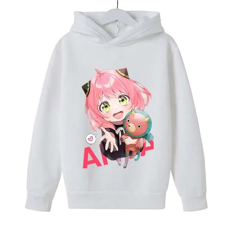 SPY X FAMILY Anya Forger Cute Girls Hoodies Cartoon Printed Sweatshirt Hoodies Children's Clothing Girls Spring Autumn Hoodie