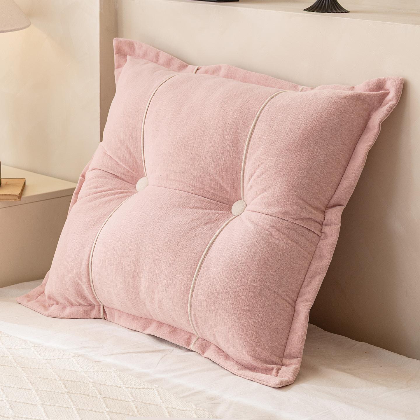 

1PC Ergonomic Reading Pillow Zipper Covers Lumbar Support Backrest Cushions for Bed Sofa Chair Bedroom Office Support 60*70*18cm 60x70x18cm розовый