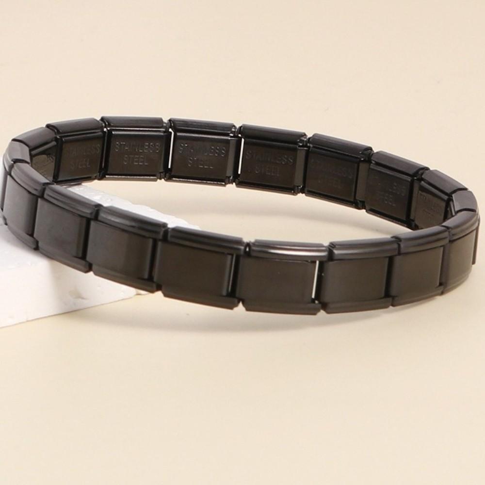 Square Modular Stainless Steel Bracelet Stretchable Elastic Hand Chain Gift