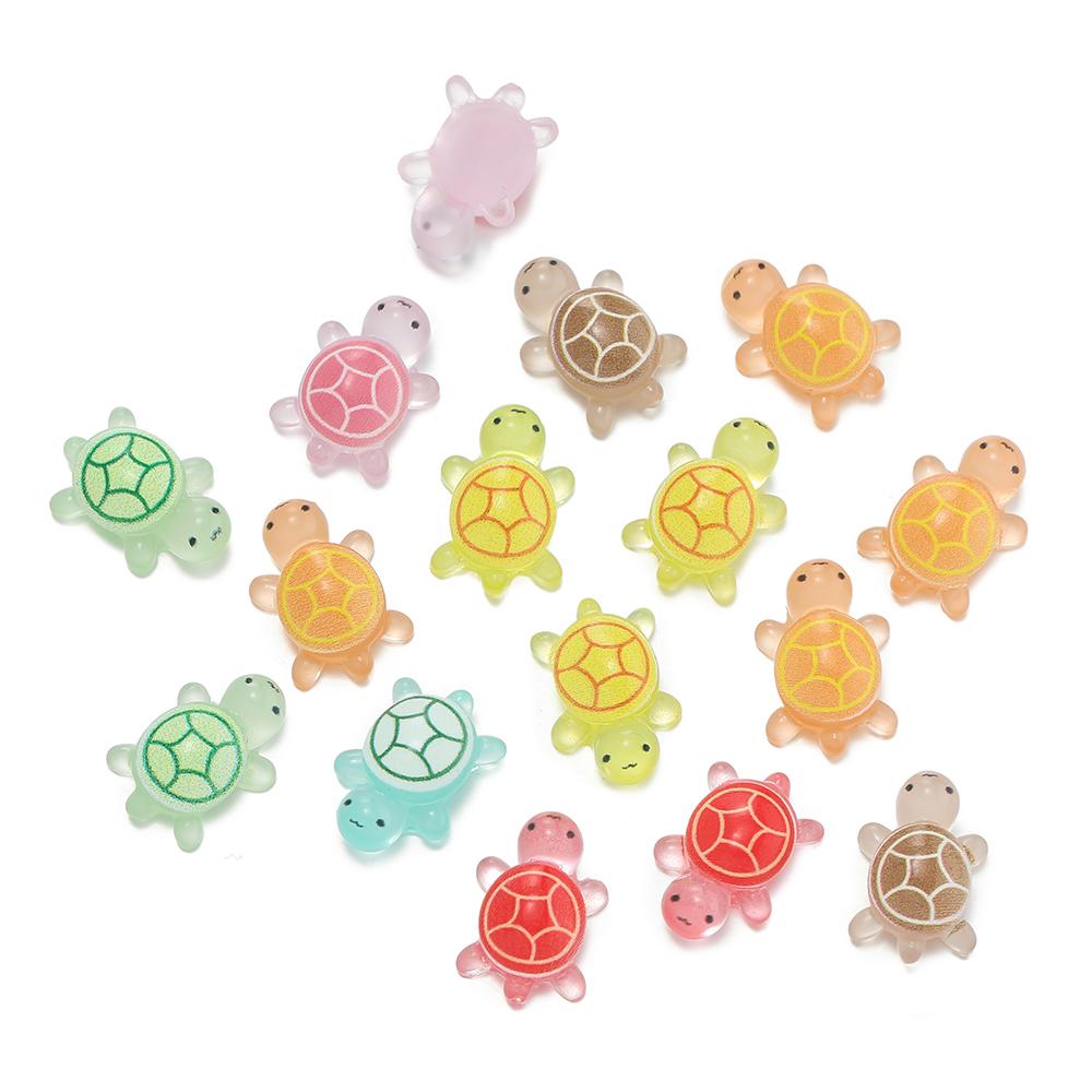 

10pcs/lot Mini Resin Sea Turtles Glow in The Dark Luminous Cute Tiny Turtles Beads Charm for DIY Jewelry Keychain Craft Ornament