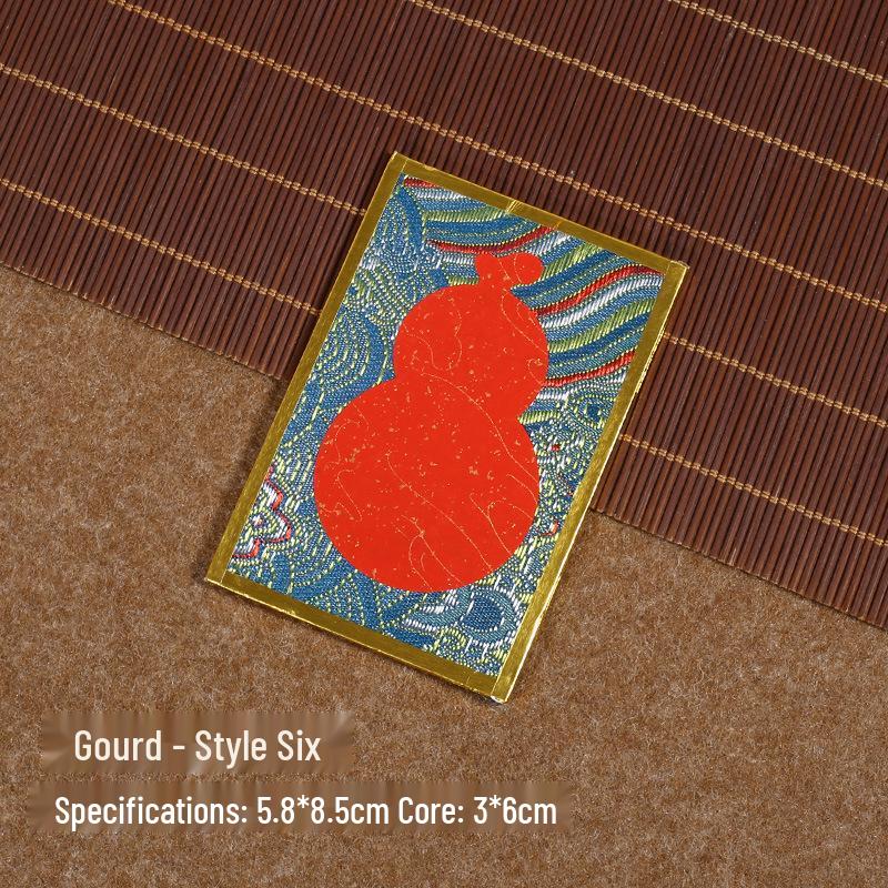 Brocade Calligraphy Ornament: Mini National Style Xuan Paper Pendant - Cultural and Creative Fortune Card Gift