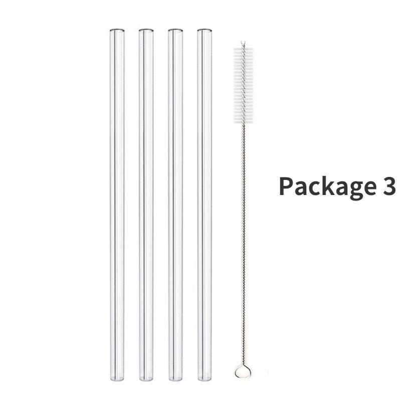 Cannucce in vetro ad alto contenuto borosilicato Cannuccia riutilizzabile ecologica per frullati Cocktail Accessori bar Cannucce con spazzole