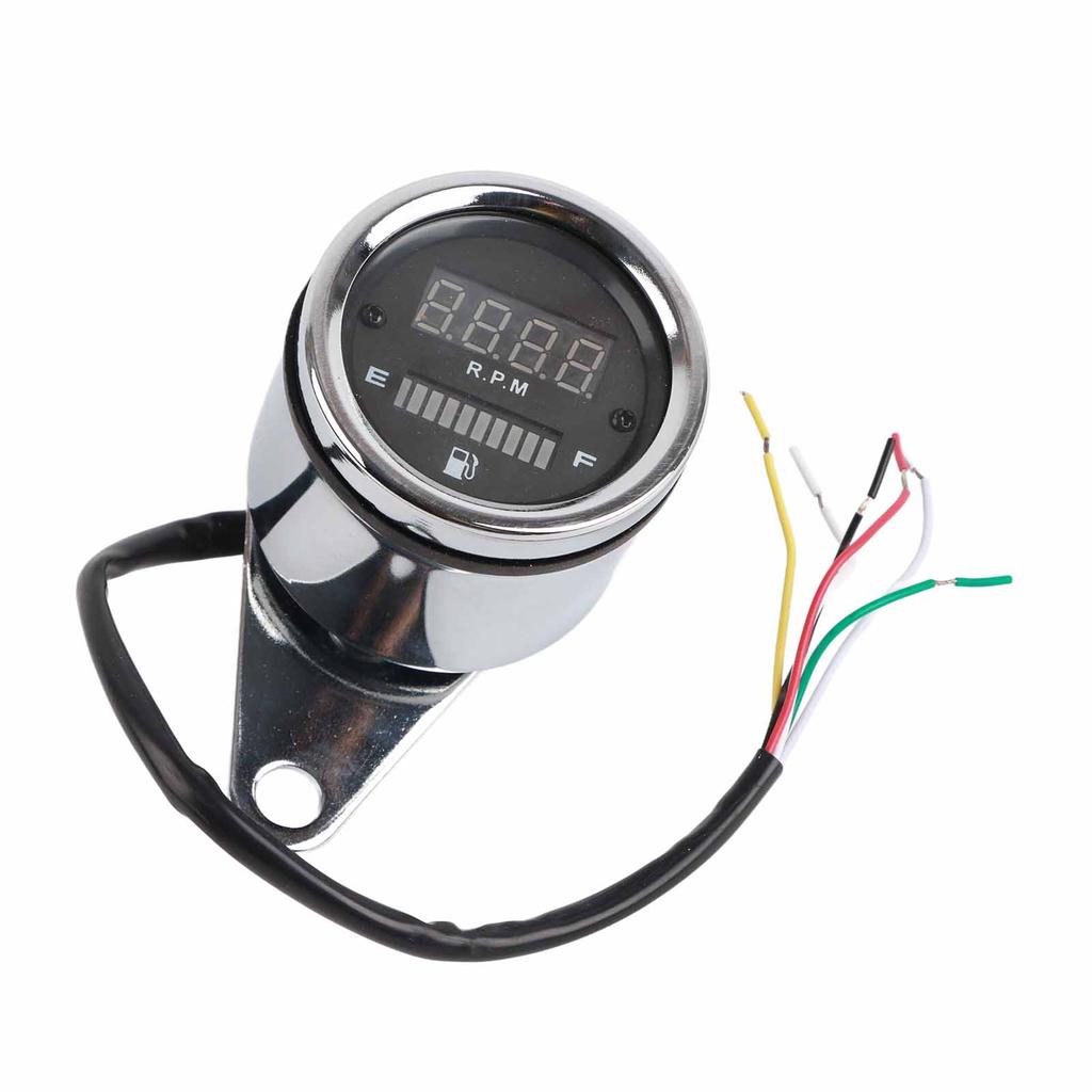 Motorcycle Digital Tachometer Tacho Speedometer Gauge 2 Airguide Cylinder Modified Instrument