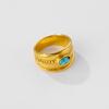 Retro Irregular Turquoise Wide Band Ring - High-End Fashion Piece