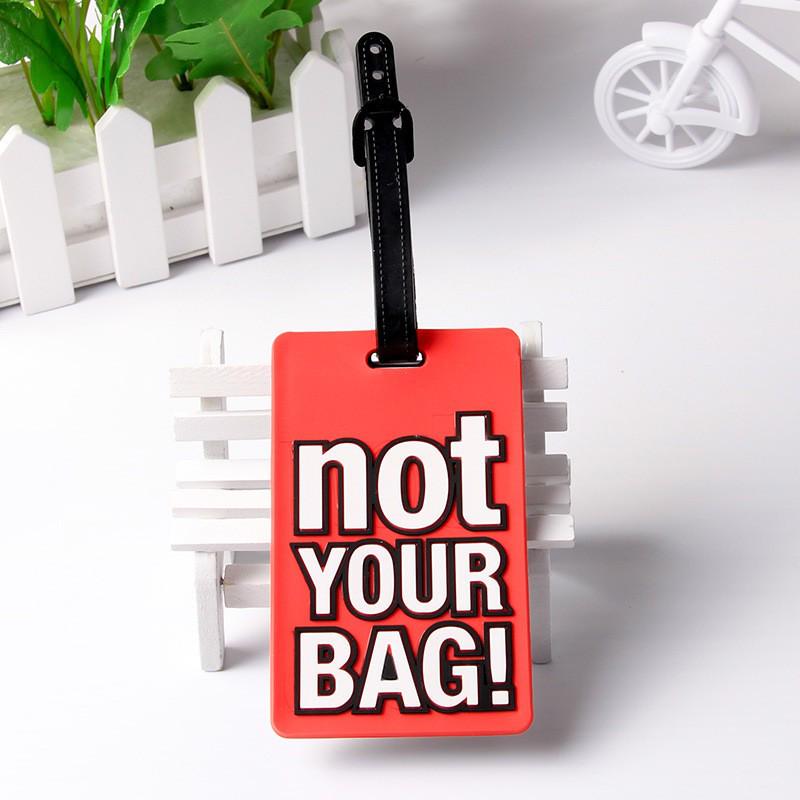 3D Letter PVC Luggage Tag with Boarding Pass Lanyard for Suitcases