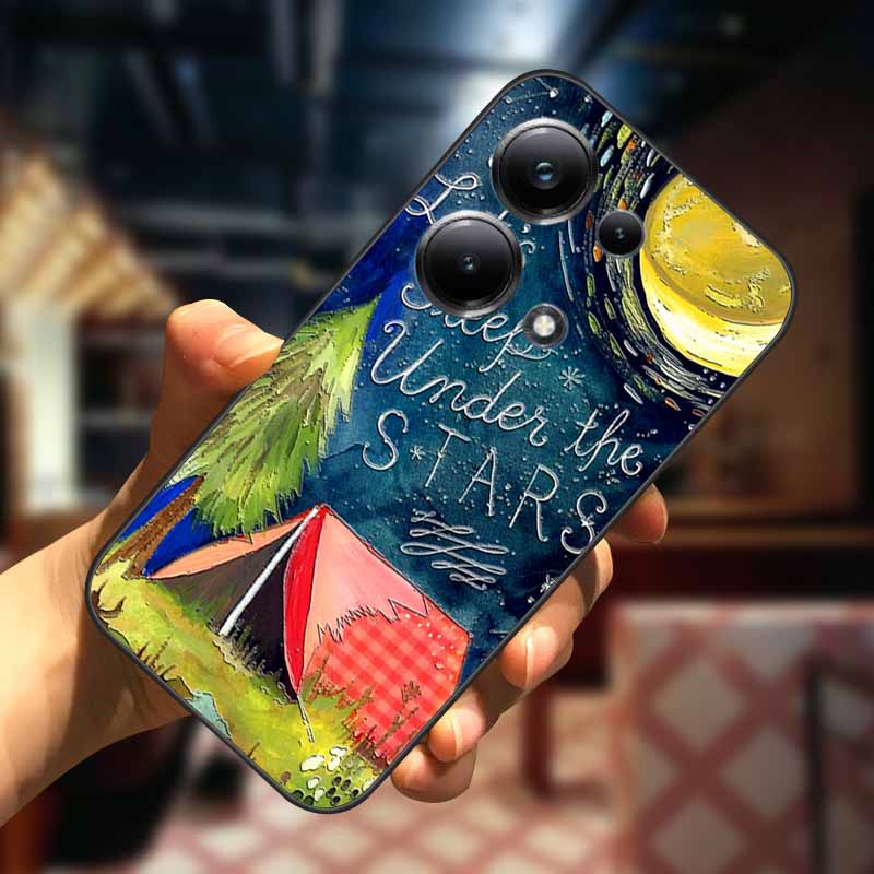 For Xiaomi Redmi Note 13 13pro 5G Case 3D Relief Flower Emboss Soft Silicone Cover For Redmi Note 13 pro Plus Owl interest Cases