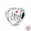 Copper Red Color Collection Heart Shape Charm Bead Charms Bead Charms Suitcase Pendant Compatible With Authentic Bracelets Lucky Jewellery Gifts