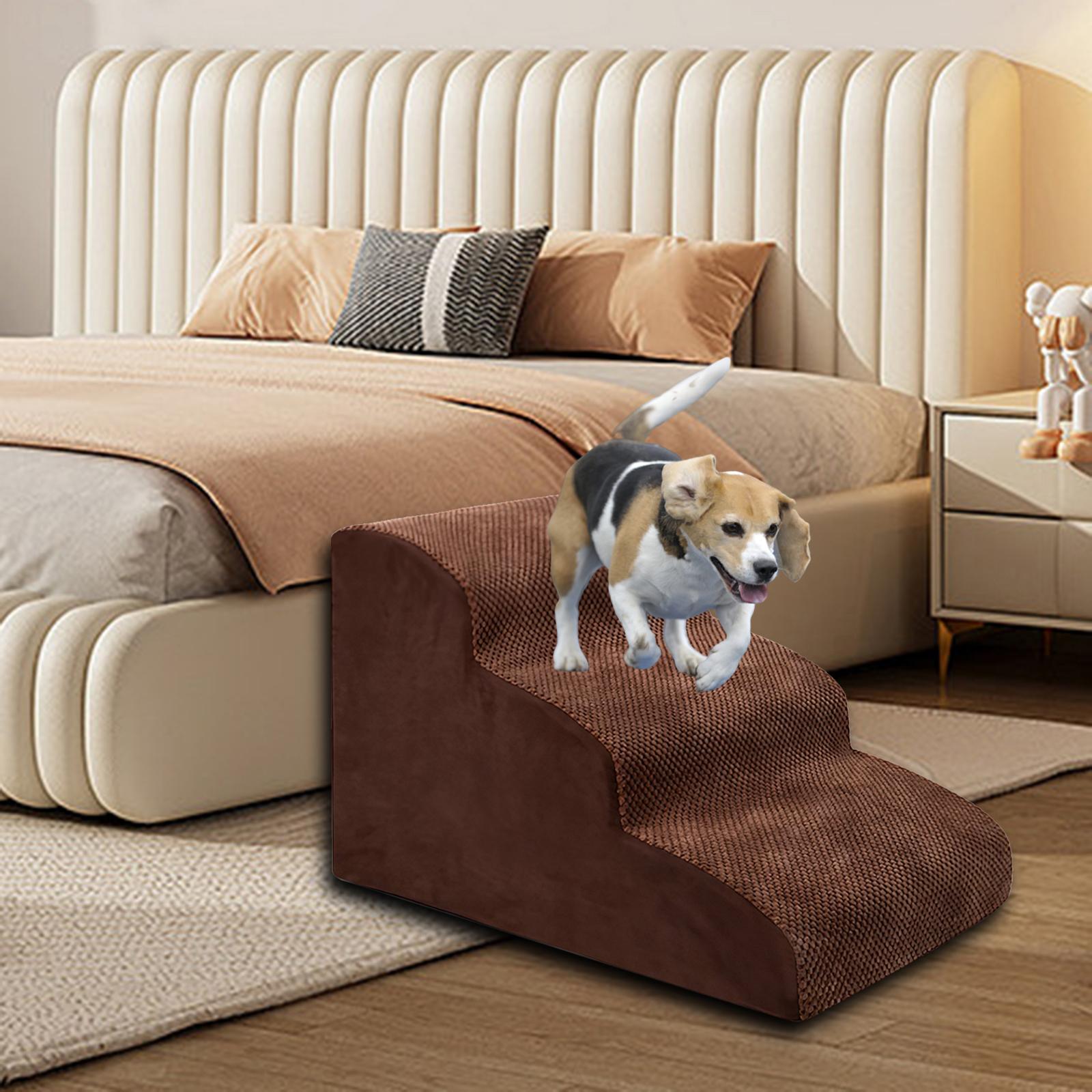 

Широкая платформа для домашних животных, противоскользящая, высокая кровать и диван, ступеньки для кошек и собак, лестницы для собак, пандусы для старых собак, маленьких домашних животных и щенков темно-коричневого