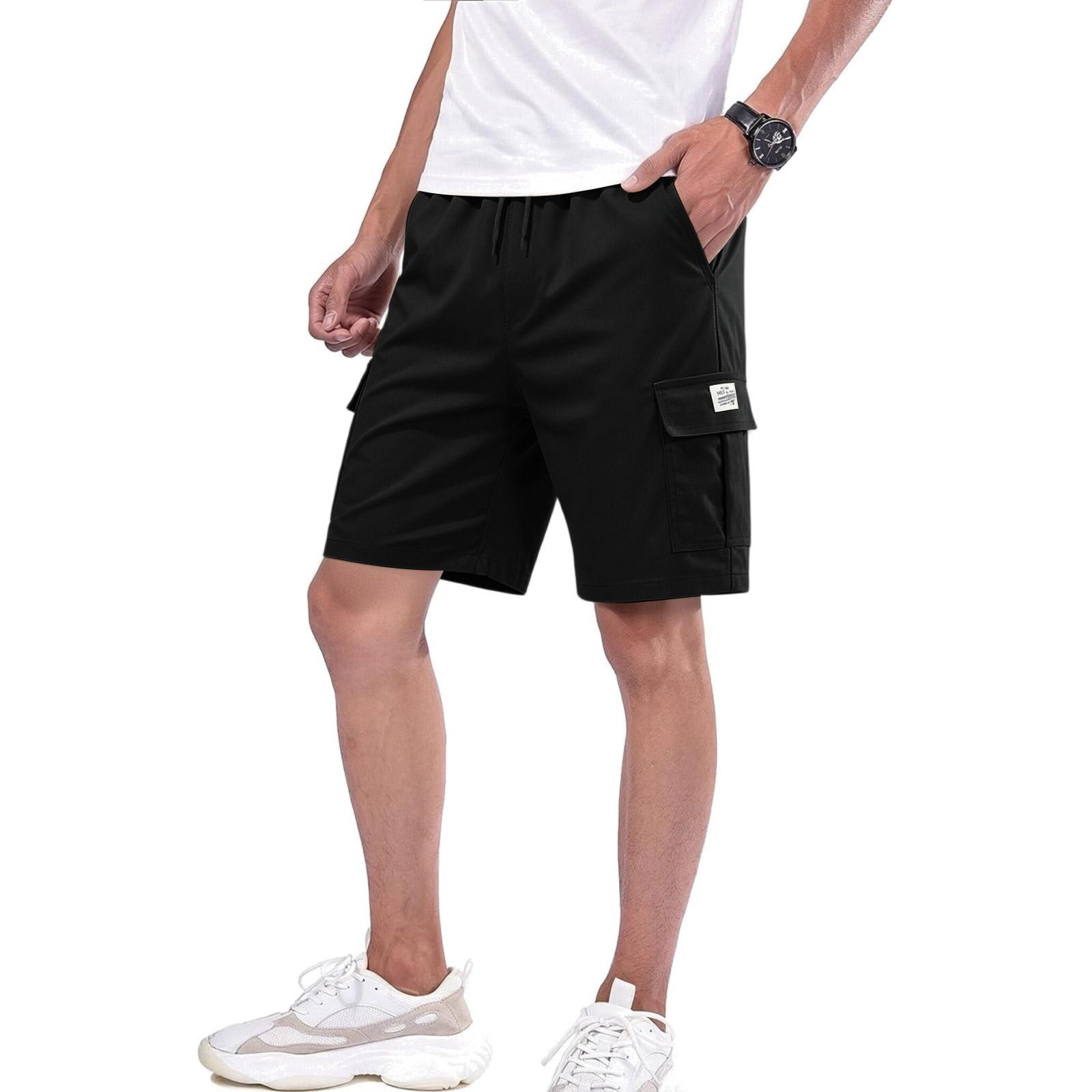 

Men s Casual And Fashionable Lace-up Lightweight And Breathable Sports Shorts. Men s Loose And Large-sized Multi-pocket Workwear Shorts. XXXL чёрный