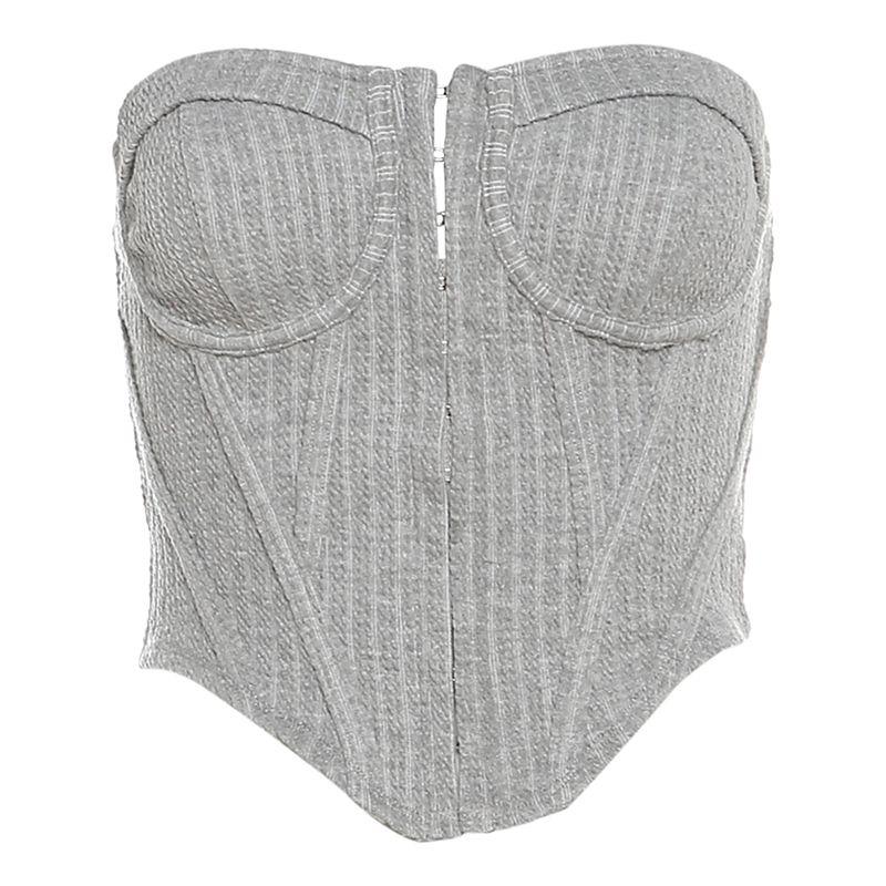 

# Sisjuly# Миллениум Сексуальный Уличный Стиль Шик Металлическая Скрытая Пуговица Стильный Элегантный Облегающий Топ-Труба Женский Легче всего для Сочетания Grey S