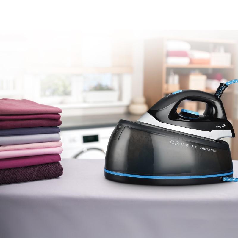 Harper - Cv_aquapro55 - Centrale Vapeur 5 Bars - 2400w - Réservoir 1,8l - Semelle Céramique