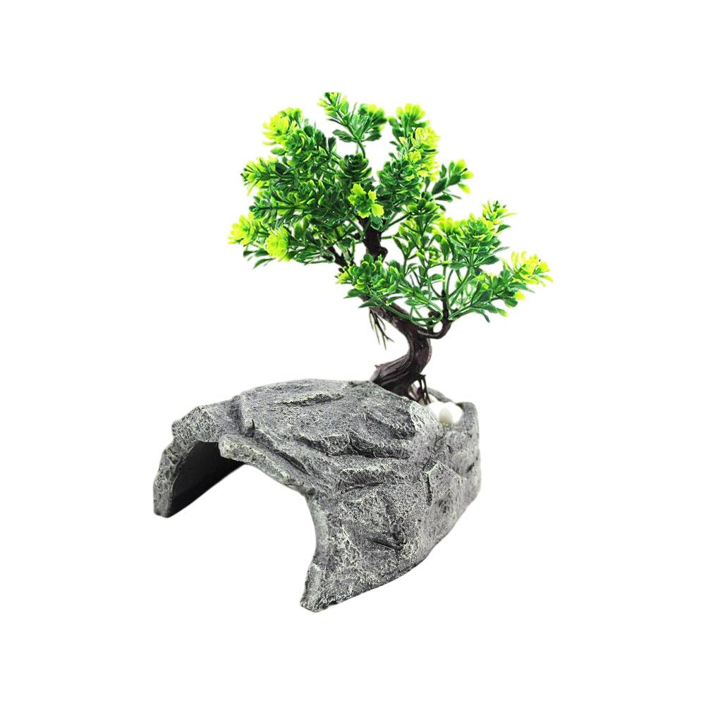 Turtle Hiding House Simulation Cave With Basking Platform For Reptiles Gecko Salamander Frog Safe Durable Anti Bite Decoration