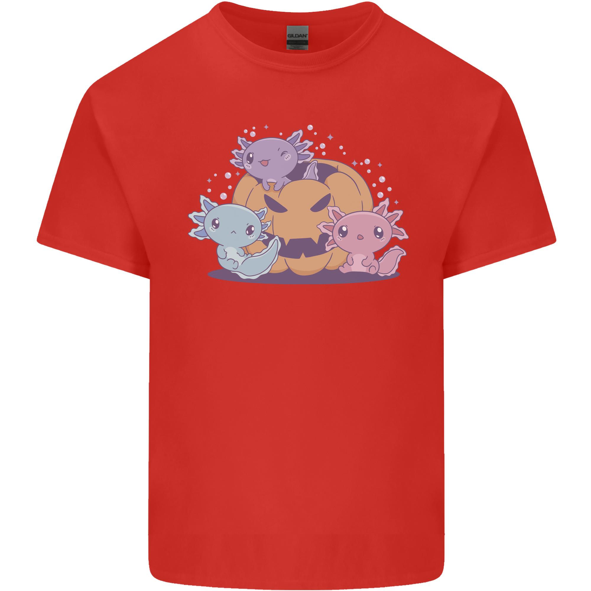 Axolottle Pumpkin Cute Halloween Kawaii Unisexs Light Cotton TShirt S