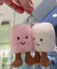 Nový Zábavný Dva Marshmallow Klíčenka Cukrová Vata Tón Roztomilý Jemný Dvoubarevná Klíčenka Pouzdro Přívěsky Doplňky Panenky Přívěsek Vánoční Dárky