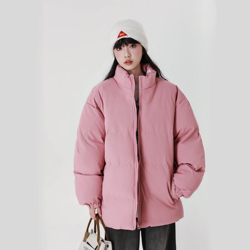 

Ношение одежды из хлеба и одежды с хлопковой подкладкой с обеих сторон, мужское осеннее пальто для пары, утолщенная теплая куртка с хлопковой подкладкой. M розовый