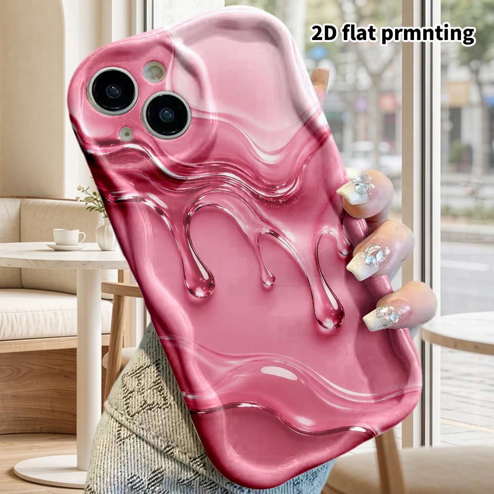 Phone Case: 2D Flat Design Suitable for iPhone 18, 17, 16, 15, 14, 13Pro Protective Cases, Couple Style, Glass Water Drop, Christmas and Halloween Gif