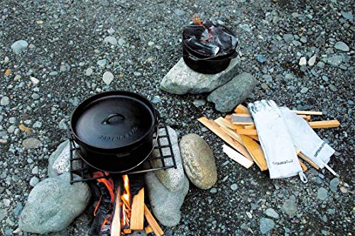 Captain Stag (CAPTAIN STAG) UG-3045 Cast Iron Dutch Oven, 20cm, No Seasoning Required, Perfect for Camping and Barbecuing