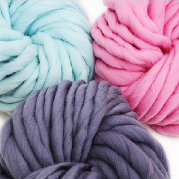 Charmkey Spun Polyester Yarn Merino Yarn Merino Wool Yarn Super Chunky for Hand Knitting Blanket