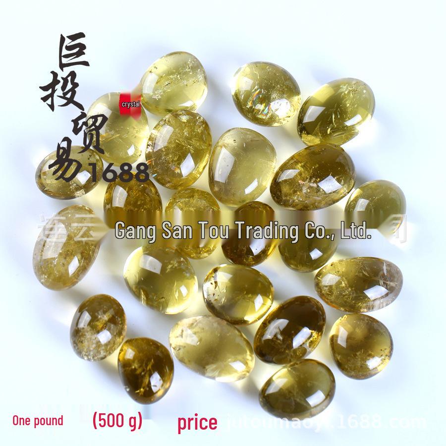 Natural Yellow Citrine Tumbled Stone Ornament - Lemon Brazilian Crystal 1.5-2cm, 500g