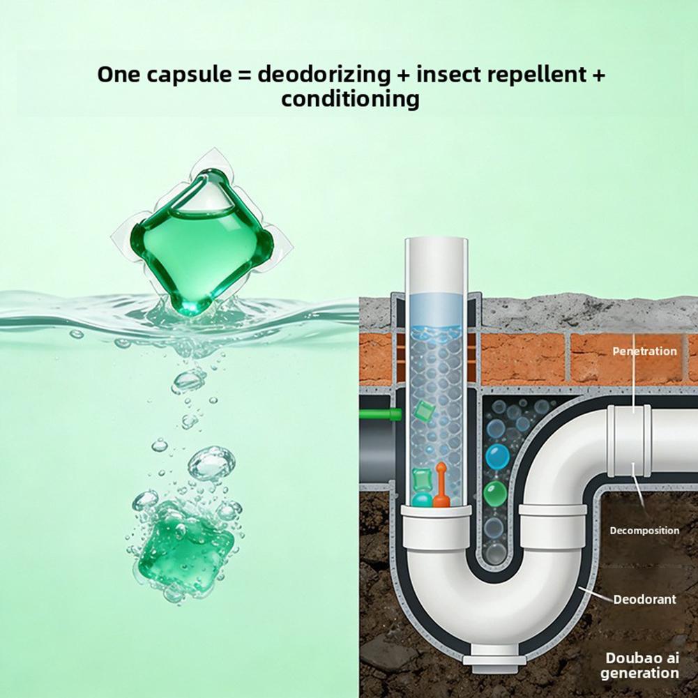 30/60 Compresse Gel Eliminatore di Odori Detergente Deodorante Deodorante per Aria Potente Deodorante per Fognature Gel Detergente per Lavandini Scarichi