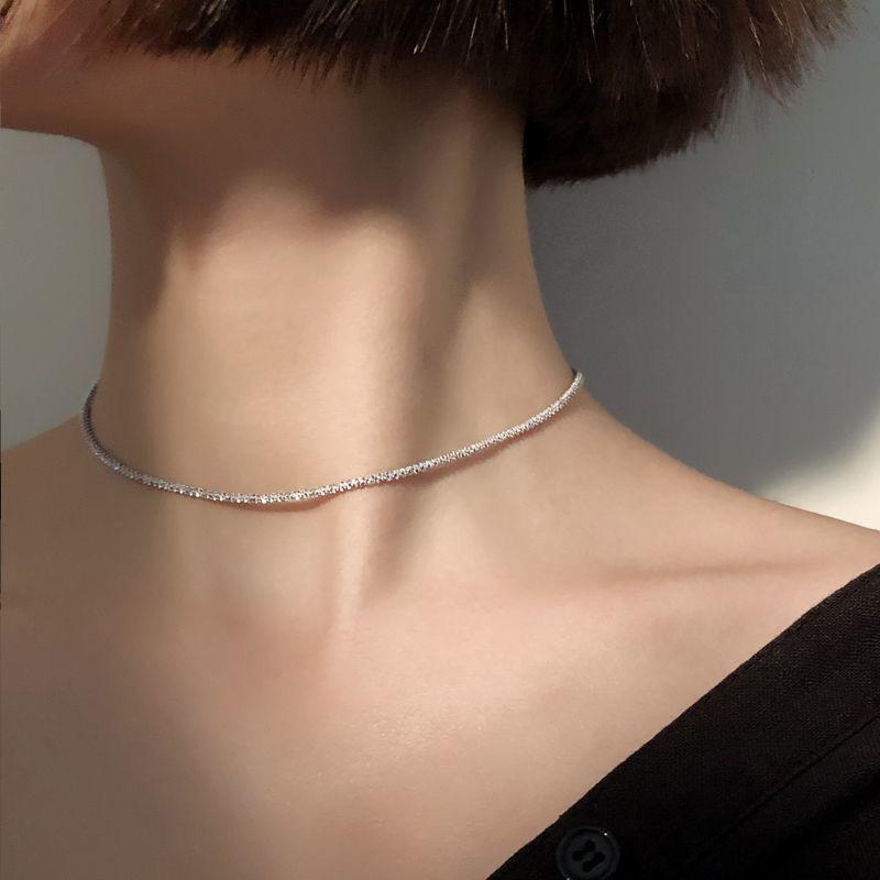 Simple Women Popular Neck Chain Pearl Snake Chain Choker Necklace Beads Chocker Zircon Collar Daily Wear Necklace Accessories