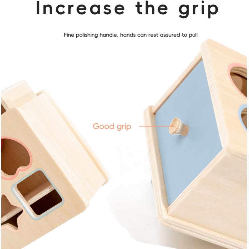 Montessori Toys for Baby Wooden Coin Box Toy Object Permanence Box Color Shape Cognition Match Educational Toy Fine Motor Toys