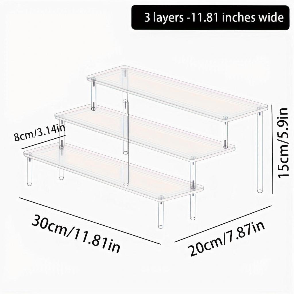 1pc,Multilayer acrylic transparent display rack, desk storage rack, suitable for cosmetics, perfume, dolls, nail polish shelf