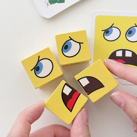 Rubikova kostka Face Expression Matching Change Puzzle Block Dětská desková hra pro děti, oblíbená korejská hra