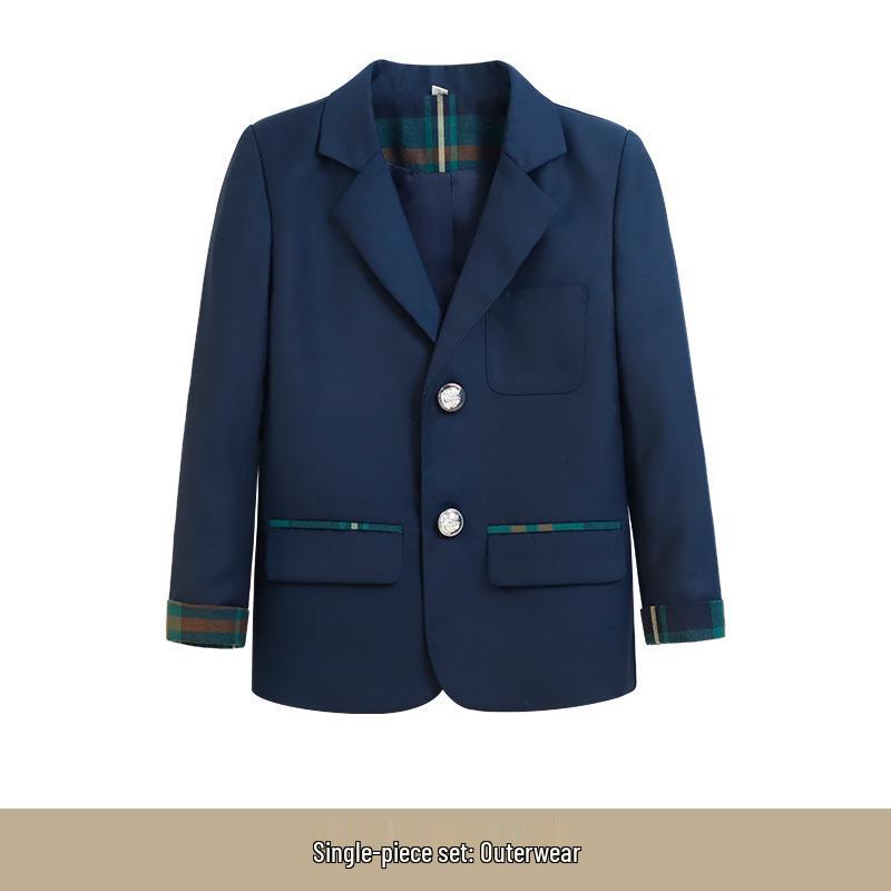 British Style Formal Plaid School Uniform Set for Girls