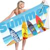 Flamingo Summer Beach Digital-printed Polyester Superfine Fiber Double-sided Fleece Beach Vacation Bath Towel, Beach Towel