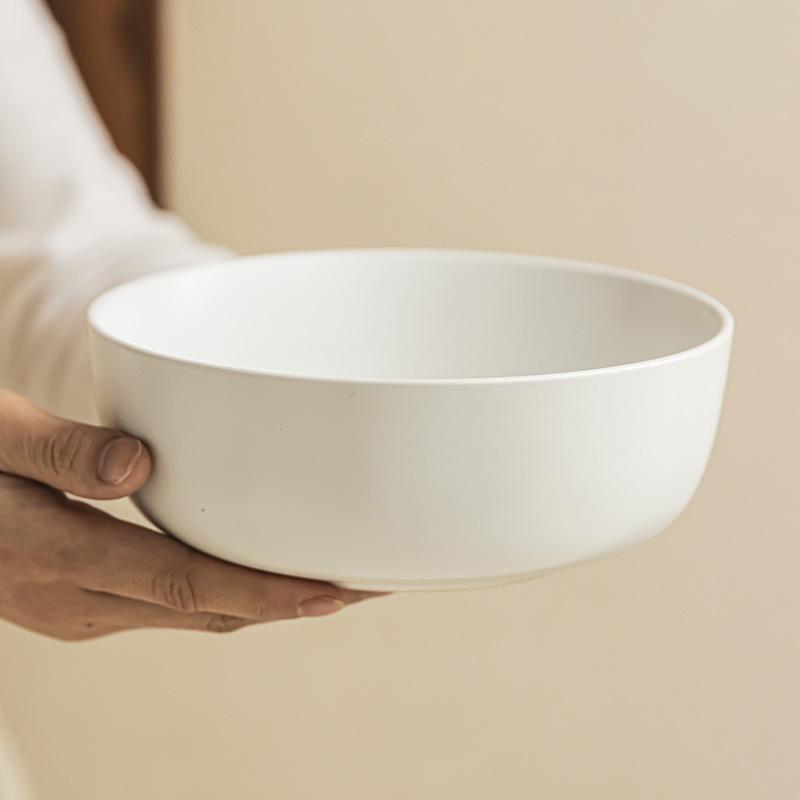 Matte Solid Color Ramen Bowl Household Bowl Salad Bowl Restaurant Tableware Bowl Soup Bowl Noodle Bowl Simple Vegetable Bowl Deep Bowl