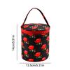 Oxford Yarn Holder Rose Pattern Yarn Storage Tote Bag with Handle Bucket Bag Short Perforated for Hooks Knitting Needles