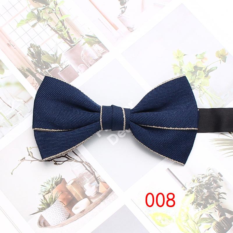 Dress Double Men'S Bow Tie Solid Color British Business Bow Tie Wedding Best Man Wedding Shirt Bow Tie