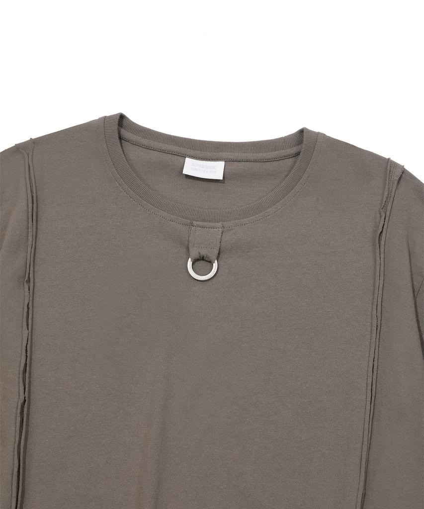 EPISODE UNTITLED Cut-Off Logo Ring Point T-Shirt_Khaki