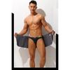 Men Soft Wearable Bath Towel Short Pants Soft Mircofiber Swimming Beach Towel Blanket Toalla De Playa (Color : Gray, Size : 27 x 140cm)