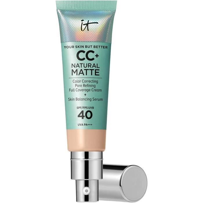 Fond de teint - IT Cosmetics - CC Crème Natural Matte - SPF 40 - Haute Couvance - Peaux Mixtes à Grasses