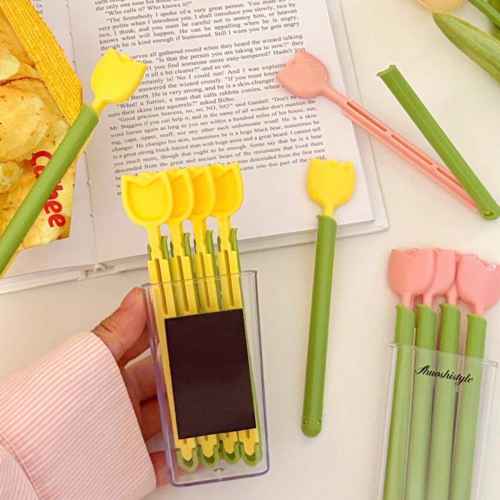 5 Pcs Tulip magnetic sealing clip, moisture-proof and fresh-keeping clip,divine tool for snack sealing clip