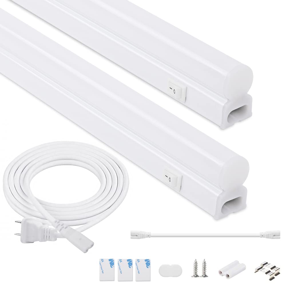 

Две люминесцентные лампы T5 по 40 Вт со встроенным светильником, дневной белый свет, 2500 лм, с выключателем, не требуется проводка, для складов и фабрик,