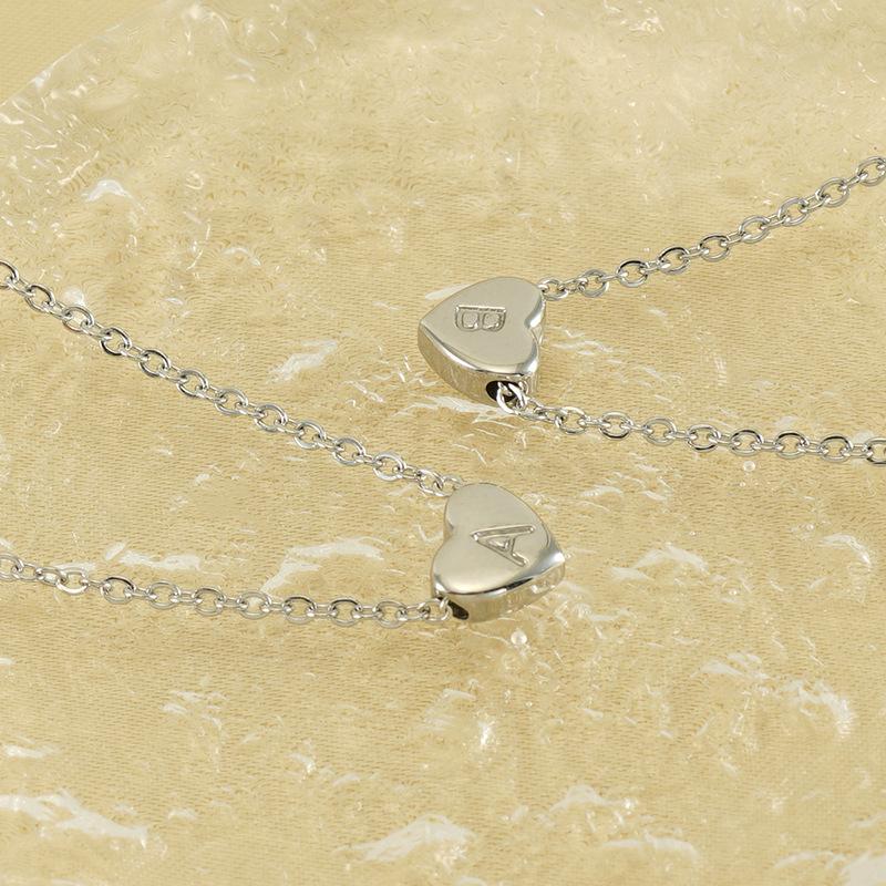 European and American Cold Wind Love Letter Necklace Female Ins Peach Heart English Letter Collarbone Chain 2026